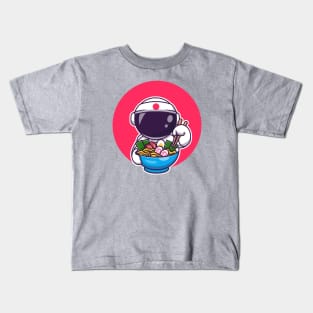 Cute Astronaut Eating Ramen Kids T-Shirt